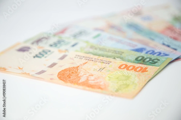 Obraz argentine money with white background