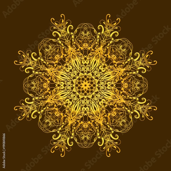 Obraz Ethnic golden mandala.