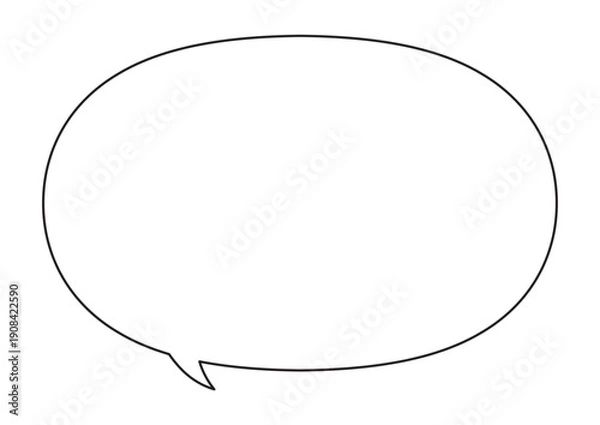 Obraz シンプルな楕円の吹き出し（内向きしっぽ）