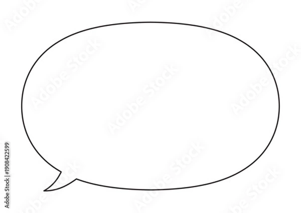 Obraz シンプルな楕円の吹き出し（外向きしっぽ）