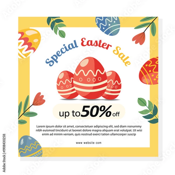 Obraz Easter Clearance Sale Banner with Spring Decoration