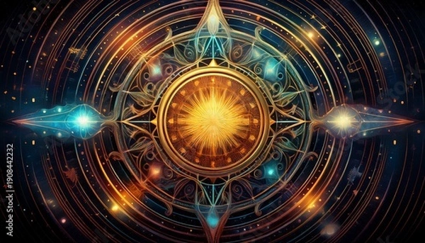 Obraz abstract cosmic numerology concept art