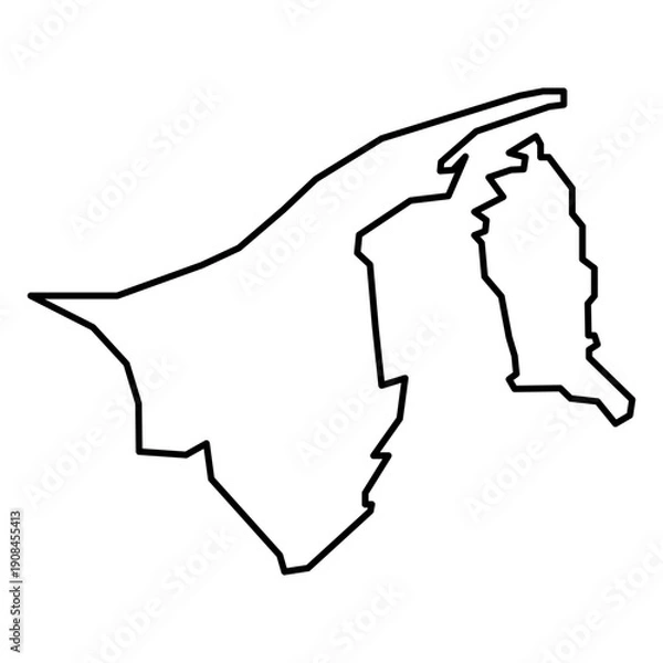 Obraz Brunei Darussalam Outline Map