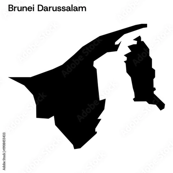 Obraz Brunei Darussalam Silhouette Map