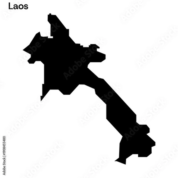 Obraz Laos Silhouette Map