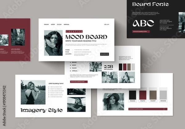 Obraz Creative Brand Mood Board Layout for Visual Identity
