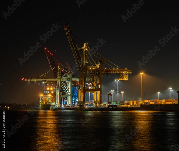Fototapeta Harbor at night