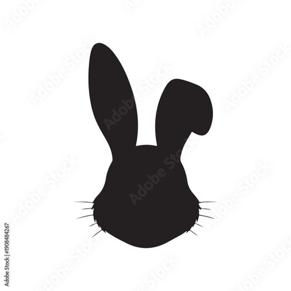 Obraz Bunny head silhouette vector illustration