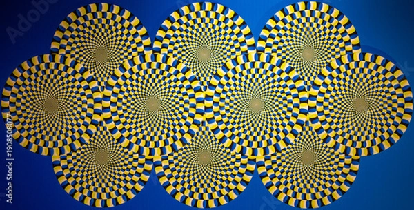 Obraz Optical illusion background. Artistic psychedelic wallpaper, curve visual effect