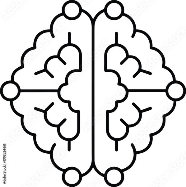 Obraz Digital Intelligence Brain Network Line Art