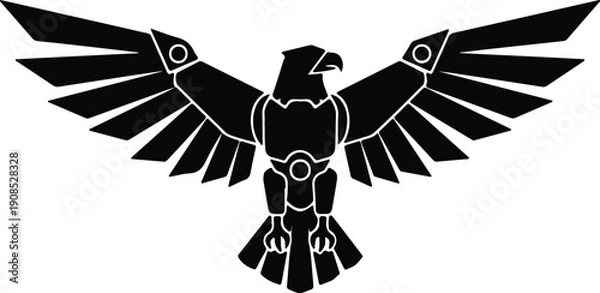 Obraz silhouette stylized eagle wings spread heraldic symbol vector design