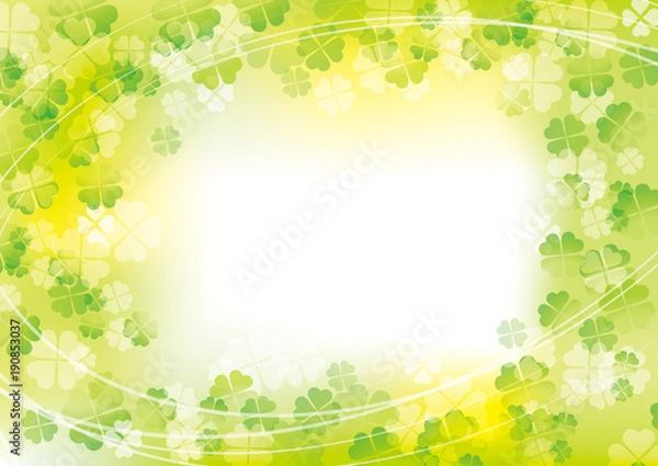 Fototapeta クローバー ふわ 上ライン 二