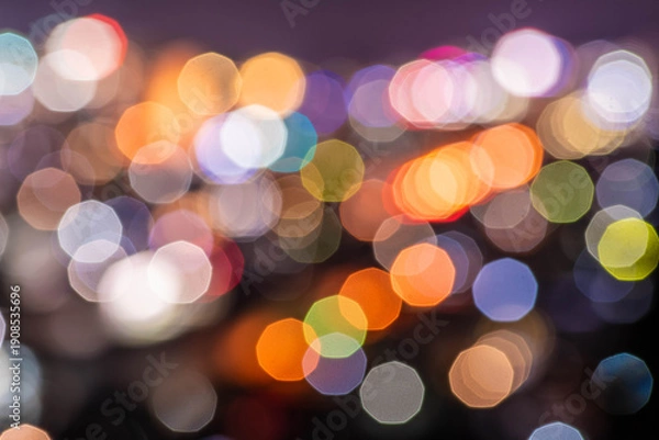 Fototapeta 都市夜景の玉ボケ