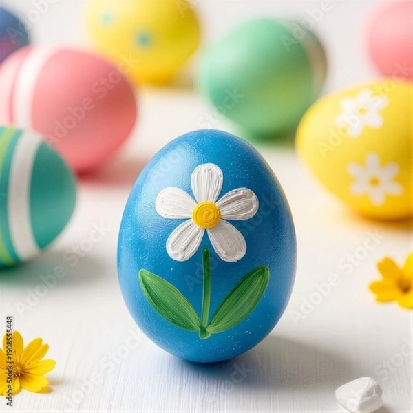 Obraz Colorful Easter Eggs with Floral Design