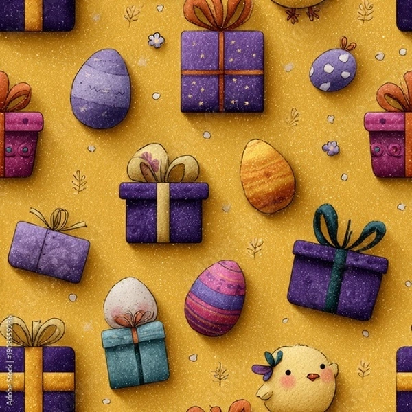 Fototapeta Easter seamless pattern for creating a background