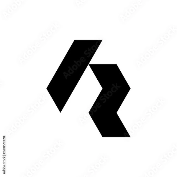 Fototapeta Letter AR geometric bold monogram logo