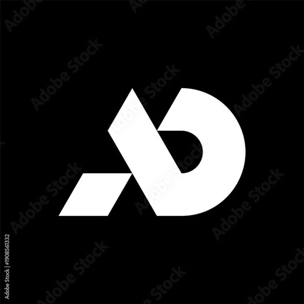 Fototapeta Letter AD bold creative minimal monogram logo