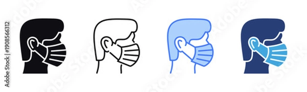 Obraz Mask Wearing icon sheet multiple style collection