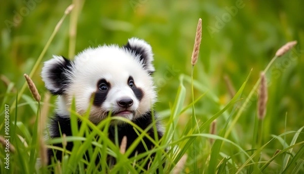 Obraz A Baby Panda in the grass