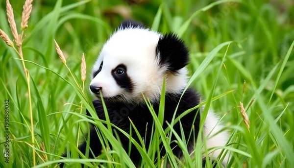 Obraz A Baby Panda in the grass