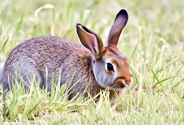 Obraz A Rabbit crouching in the grass