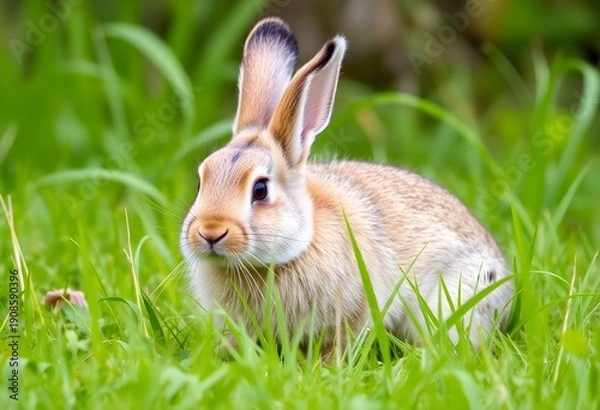 Obraz A Rabbit crouching in the grass