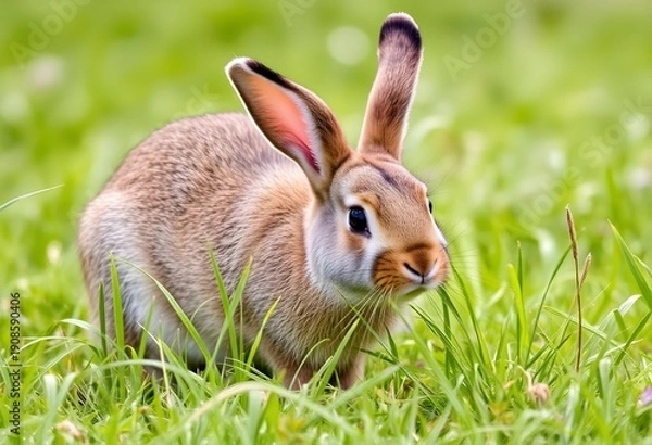 Obraz A Rabbit crouching in the grass