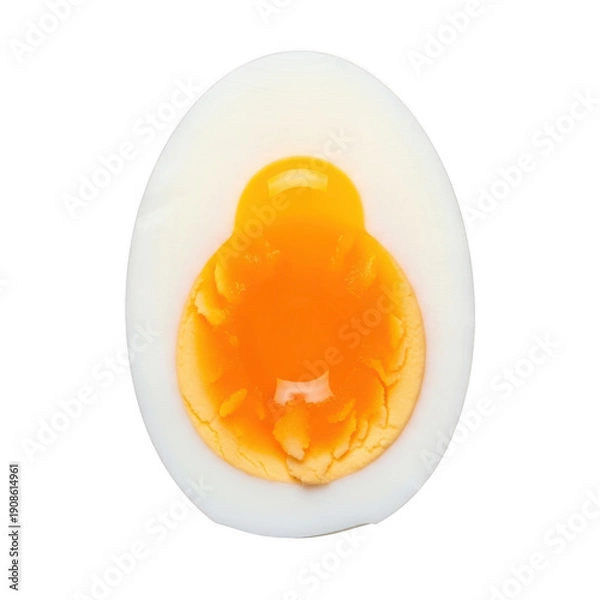 Obraz Hard-boiled egg cut in half isolated on transparent background