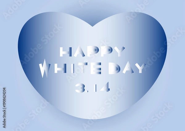 Fototapeta ハートとグラデーション文字のホワイトデーイラスト