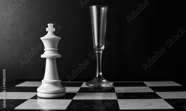 Obraz The Strategy: A Chess Piece Reflected in a Glass