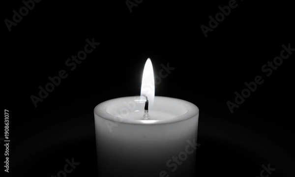 Obraz Illumination in the Dark: A Candle Flame Casting Shadows