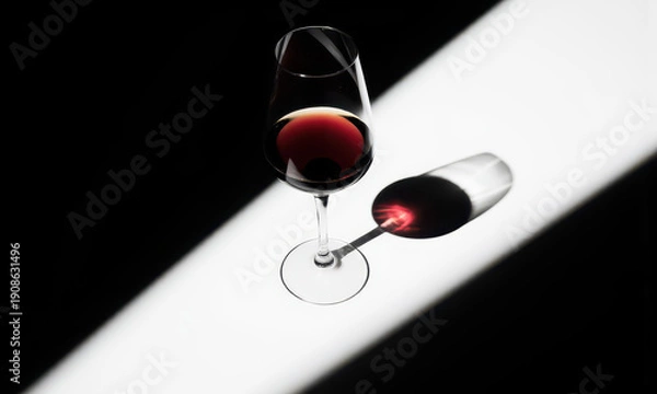 Obraz Caustic Light: A Wine Glass Casting a Ring Shadow