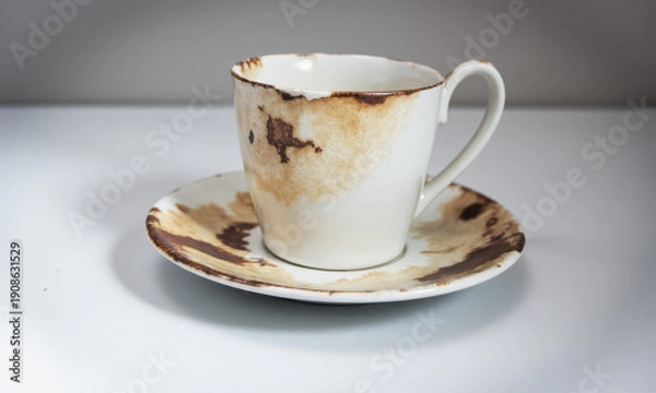 Obraz Poverty's Table: A Chipped Saucer and a Coffee Stain