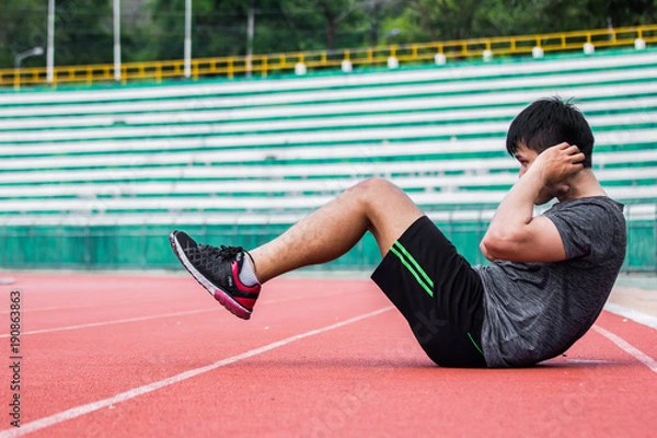 Fototapeta Sit-up at the stadium