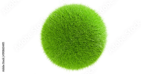 Obraz Green grass ball with random stems in a transparent background