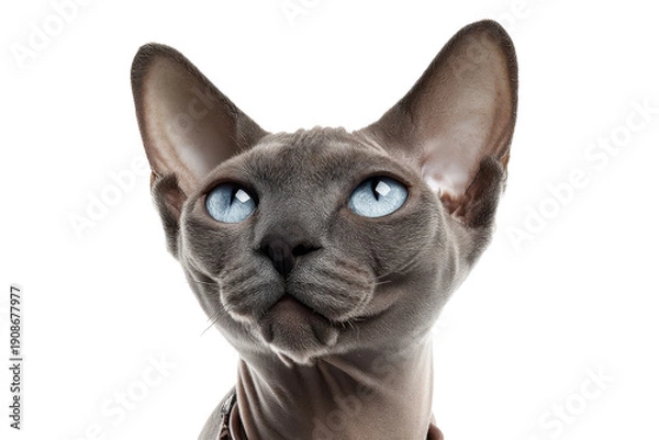 Obraz Domestic Sphynx Cat Isolated on Transparent Background