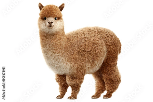 Obraz Alpaca Cat Isolated on Transparent Background.