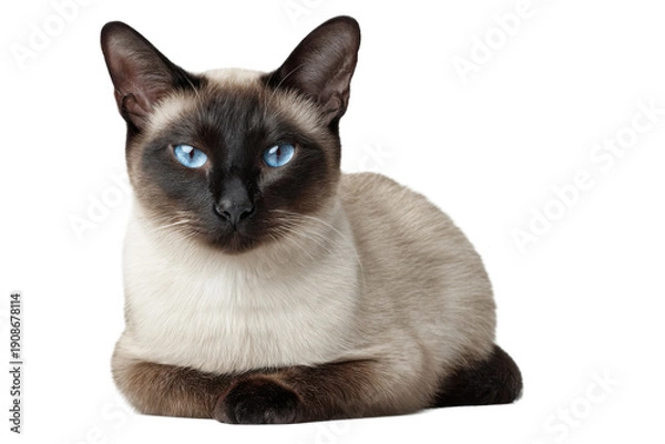 Obraz Siamese Cat Isolated on Transparent Background