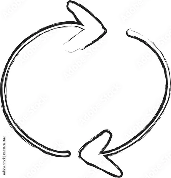 Fototapeta Arrows with paint brush stroke