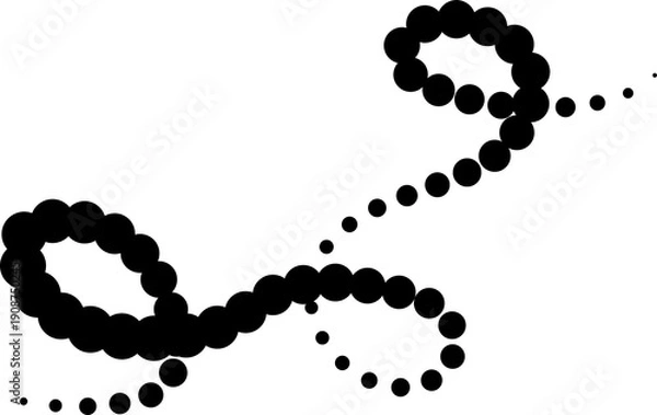 Fototapeta Bold dotted wave line shapes set