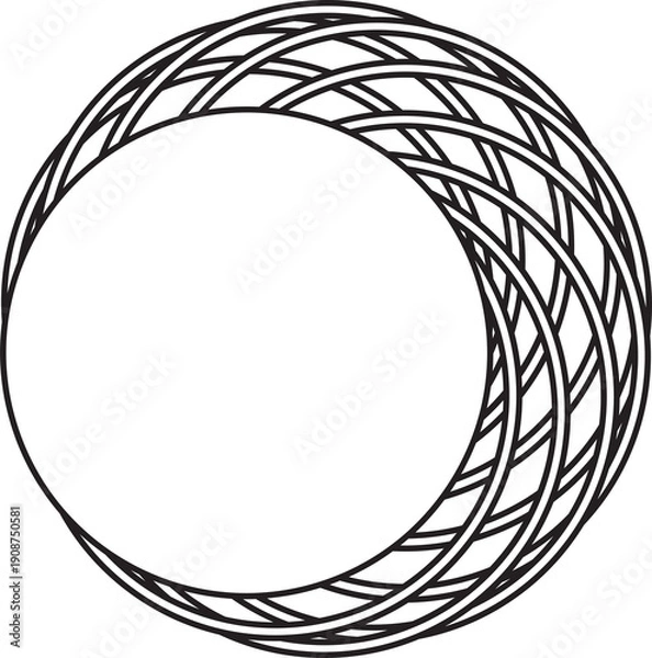 Fototapeta Overlapping round line icon. Geometric element