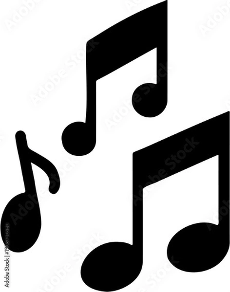 Obraz Black Music Notes Icon Isolated on White Background Vector Illustration