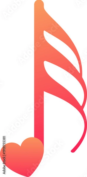 Obraz Heart Music Note Icon