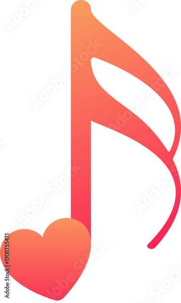 Obraz Heart Music Note Icon
