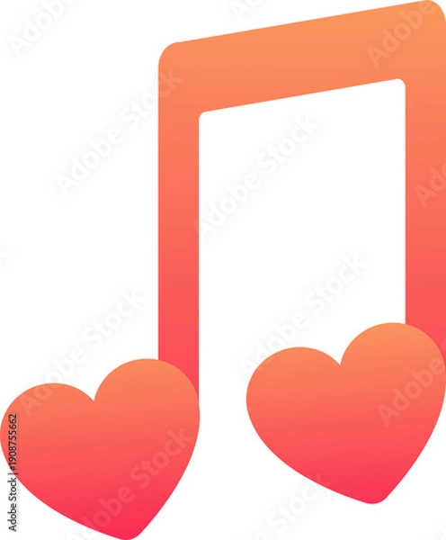 Obraz Heart Music Note Icon