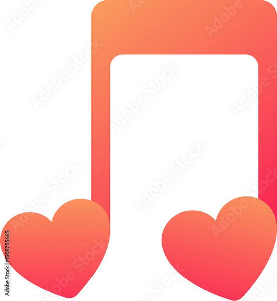 Obraz Heart Music Note Icon
