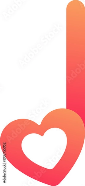 Obraz Heart Music Note Icon