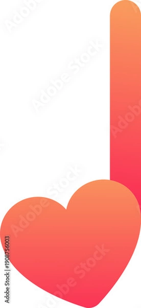 Obraz Heart Music Note Icon
