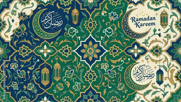 Obraz Ramadan Kareem Islamic Pattern Background for Greetings & Celebrations