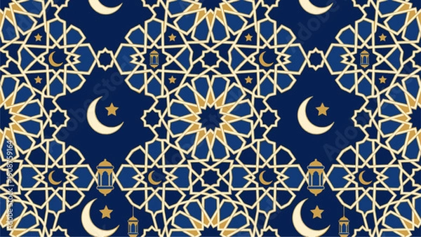 Obraz Islamic Geometric Pattern Background for Ramadan & Eid Celebrations - Seamless Luxury Design